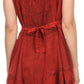 Sakkas Jaydence Short Floral Embroidered Deep Neck Tank Top Sleeveless Batik Dress