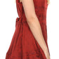 Sakkas Jaydence Short Floral Embroidered Deep Neck Tank Top Sleeveless Batik Dress