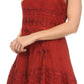 Sakkas Jaydence Short Floral Embroidered Deep Neck Tank Top Sleeveless Batik Dress