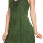 Sakkas Aliney Short Adjustable Spaghetti Strap Sleeveless Embroidered Day Dress
