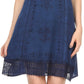Sakkas Aliney Short Adjustable Spaghetti Strap Sleeveless Embroidered Day Dress