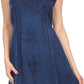 Sakkas Aliney Short Adjustable Spaghetti Strap Sleeveless Embroidered Day Dress