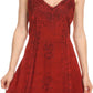 Sakkas Aliney Short Adjustable Spaghetti Strap Sleeveless Embroidered Day Dress