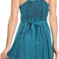 Sakkas Aliney Short Adjustable Spaghetti Strap Sleeveless Embroidered Day Dress