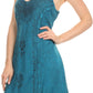 Sakkas Aliney Short Adjustable Spaghetti Strap Sleeveless Embroidered Day Dress