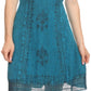 Sakkas Aliney Short Adjustable Spaghetti Strap Sleeveless Embroidered Day Dress