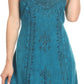 Sakkas Aliney Short Adjustable Spaghetti Strap Sleeveless Embroidered Day Dress