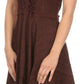 Sakkas Calleea Mid Length Embroidery Sleeveless Spaghetti Strap Corset Batik Dress
