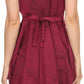 Sakkas Calleea Mid Length Embroidery Sleeveless Spaghetti Strap Corset Batik Dress