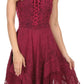 Sakkas Calleea Mid Length Embroidery Sleeveless Spaghetti Strap Corset Batik Dress