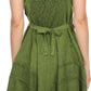 Sakkas Calleea Mid Length Embroidery Sleeveless Spaghetti Strap Corset Batik Dress