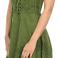 Sakkas Calleea Mid Length Embroidery Sleeveless Spaghetti Strap Corset Batik Dress