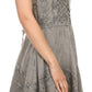 Sakkas Calleea Mid Length Embroidery Sleeveless Spaghetti Strap Corset Batik Dress
