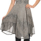 Sakkas Calleea Mid Length Embroidery Sleeveless Spaghetti Strap Corset Batik Dress