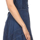 Sakkas Calleea Mid Length Embroidery Sleeveless Spaghetti Strap Corset Batik Dress