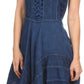 Sakkas Calleea Mid Length Embroidery Sleeveless Spaghetti Strap Corset Batik Dress