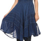 Sakkas Calleea Mid Length Embroidery Sleeveless Spaghetti Strap Corset Batik Dress