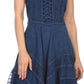 Sakkas Calleea Mid Length Embroidery Sleeveless Spaghetti Strap Corset Batik Dress