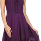 Sakkas Calleea Mid Length Embroidery Sleeveless Spaghetti Strap Corset Batik Dress