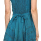 Sakkas Calleea Mid Length Embroidery Sleeveless Spaghetti Strap Corset Batik Dress