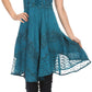 Sakkas Calleea Mid Length Embroidery Sleeveless Spaghetti Strap Corset Batik Dress