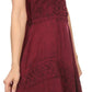 Sakkas Calleea Mid Length Embroidery Sleeveless Spaghetti Strap Corset Batik Dress