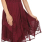 Sakkas Calleea Mid Length Embroidery Sleeveless Spaghetti Strap Corset Batik Dress