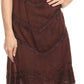 Sakkas Rhyder Mid Strapless Spaghetti Strap Adjustable Embroidered Batik Dress