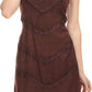 Sakkas Rhyder Mid Strapless Spaghetti Strap Adjustable Embroidered Batik Dress