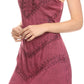 Sakkas Rhyder Mid Strapless Spaghetti Strap Adjustable Embroidered Batik Dress