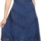 Sakkas Rhyder Mid Strapless Spaghetti Strap Adjustable Embroidered Batik Dress
