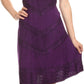 Sakkas Rhyder Mid Strapless Spaghetti Strap Adjustable Embroidered Batik Dress