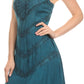 Sakkas Rhyder Mid Strapless Spaghetti Strap Adjustable Embroidered Batik Dress