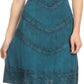 Sakkas Rhyder Mid Strapless Spaghetti Strap Adjustable Embroidered Batik Dress