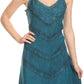 Sakkas Rhyder Mid Strapless Spaghetti Strap Adjustable Embroidered Batik Dress