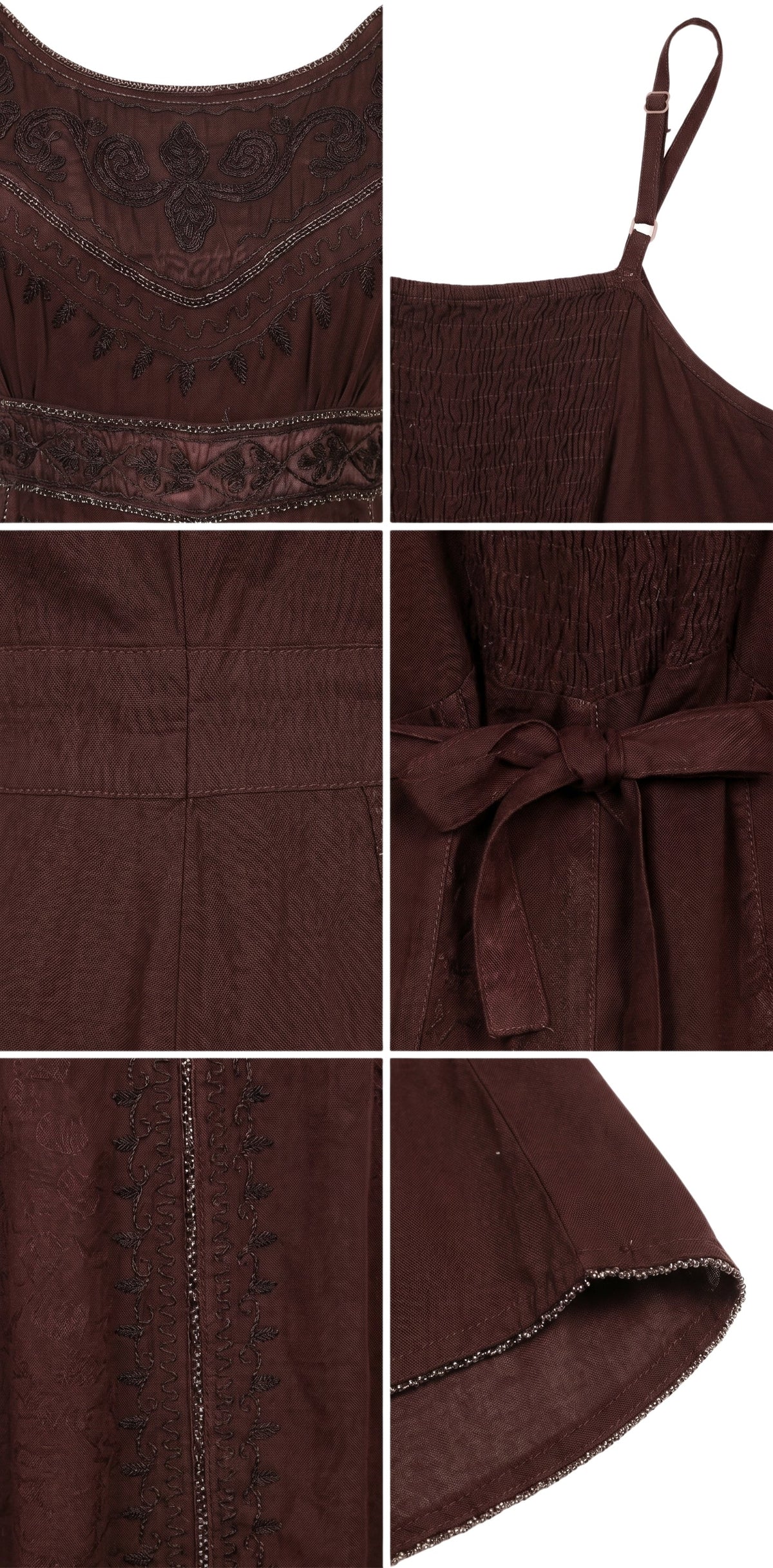 Sakkas Markay Short Mid Length Spaghetti Strap Sleeveless Embroidered Batik Dress
