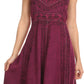 Sakkas Markay Short Mid Length Spaghetti Strap Sleeveless Embroidered Batik Dress