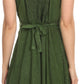 Sakkas Markay Short Mid Length Spaghetti Strap Sleeveless Embroidered Batik Dress