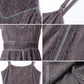 Sakkas Markay Short Mid Length Spaghetti Strap Sleeveless Embroidered Batik Dress