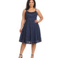 Sakkas Markay Short Mid Length Spaghetti Strap Sleeveless Embroidered Batik Dress