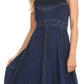 Sakkas Markay Short Mid Length Spaghetti Strap Sleeveless Embroidered Batik Dress