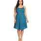 Sakkas Markay Short Mid Length Spaghetti Strap Sleeveless Embroidered Batik Dress