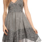 Sakkas Fedelle Sleeveless Mid-Length Summer Dress With Cross Over Open Back Straps