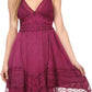Sakkas Fedelle Sleeveless Mid-Length Summer Dress With Cross Over Open Back Straps