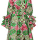 Sakkas Tale Women's Maxi Long Sleeve Wrap Dress with Pockets African Ankara Print