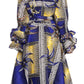 Sakkas Tale Women's Maxi Long Sleeve Wrap Dress with Pockets African Ankara Print