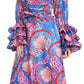 Sakkas Tale Women's Maxi Long Sleeve Wrap Dress with Pockets African Ankara Print