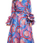 Sakkas Tale Women's Maxi Long Sleeve Wrap Dress with Pockets African Ankara Print