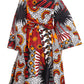 Sakkas Tale Women's Maxi Long Sleeve Wrap Dress with Pockets African Ankara Print