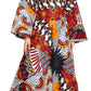 Sakkas Tale Women's Maxi Long Sleeve Wrap Dress with Pockets African Ankara Print